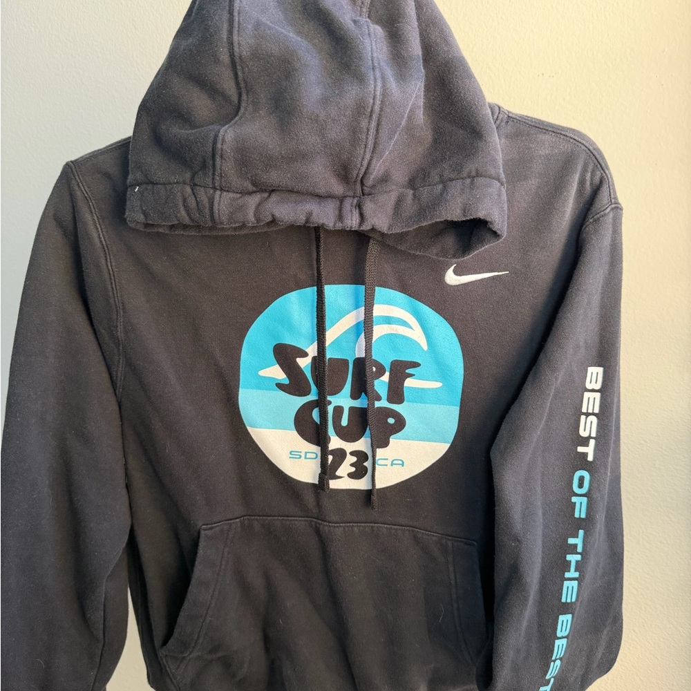 Nike Black Surf Cup Hoodie with Blue Accents